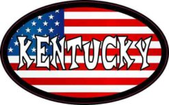 Oval American Flag Kentucky Sticker