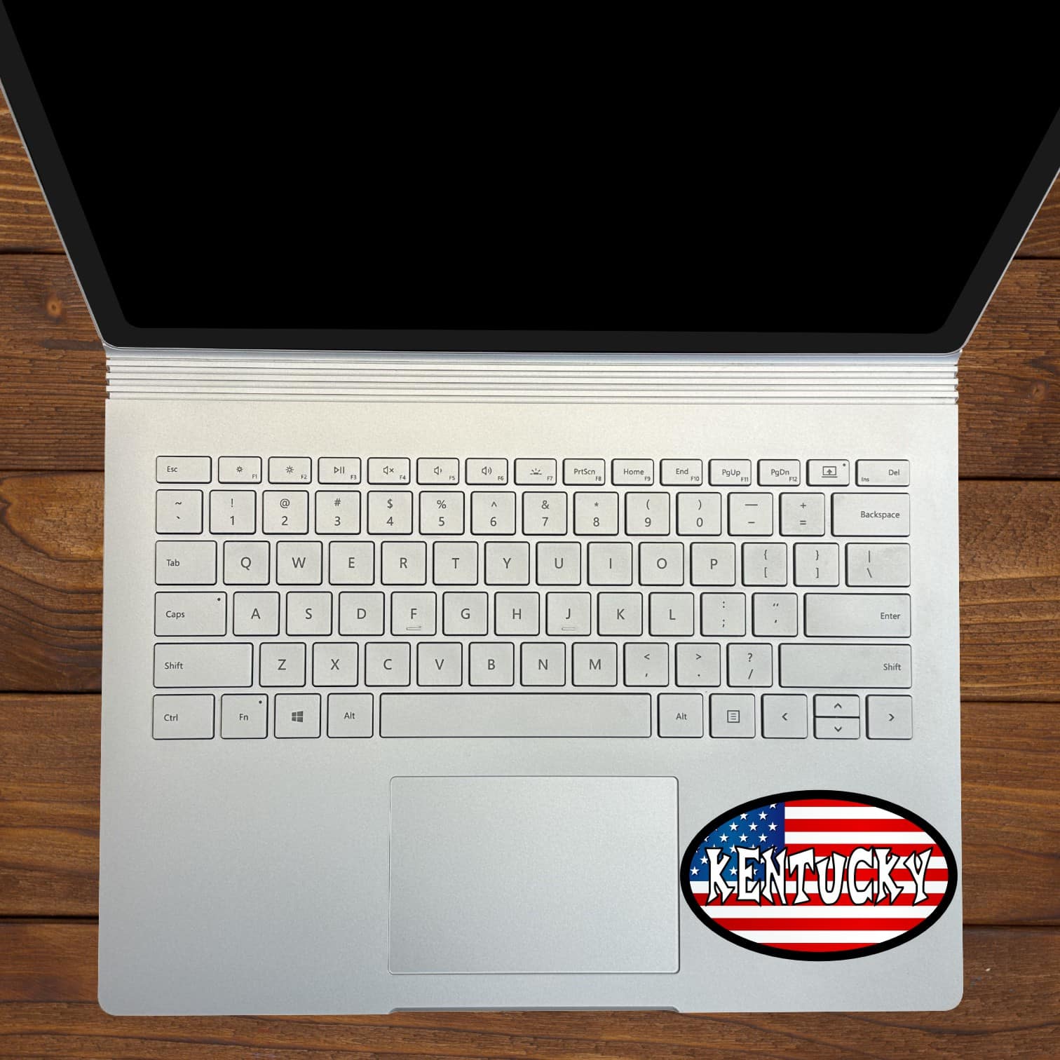 4in x 2.5in Oval American Flag Kentucky Sticker - Image 4