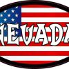 Oval American Flag Nevada Sticker