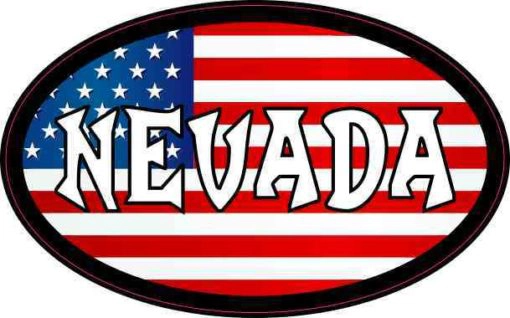 Oval American Flag Nevada Sticker