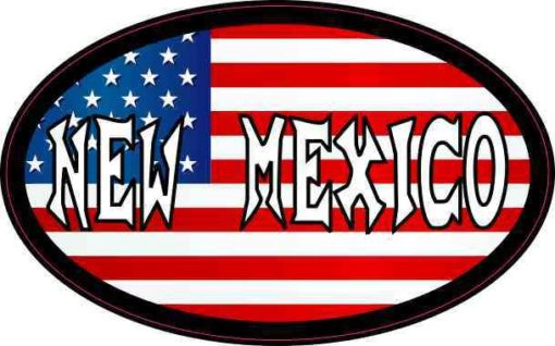 Oval American Flag New Mexico Sticker