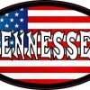 Oval American Flag Tennessee Sticker