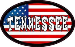 Oval American Flag Tennessee Sticker