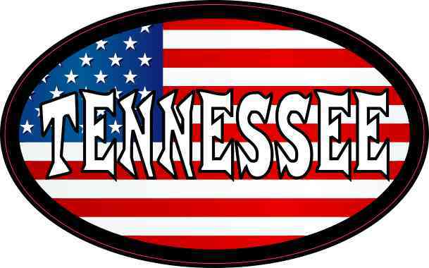 Oval American Flag Tennessee Sticker