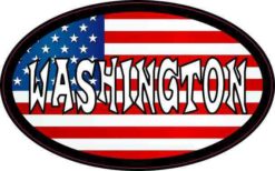 Oval American Flag Washington Sticker