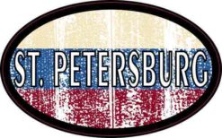 Oval Russian Flag St. Petersburg Sticker
