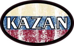 Oval Russian Flag Kazan Sticker