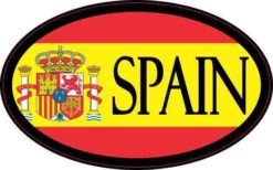 Flag Oval Spain Sticker