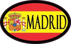 Oval Spanish Flag Madrid Sticker