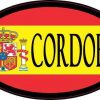 Oval Spanish Flag Cordoba Sticker
