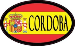 Oval Spanish Flag Cordoba Sticker