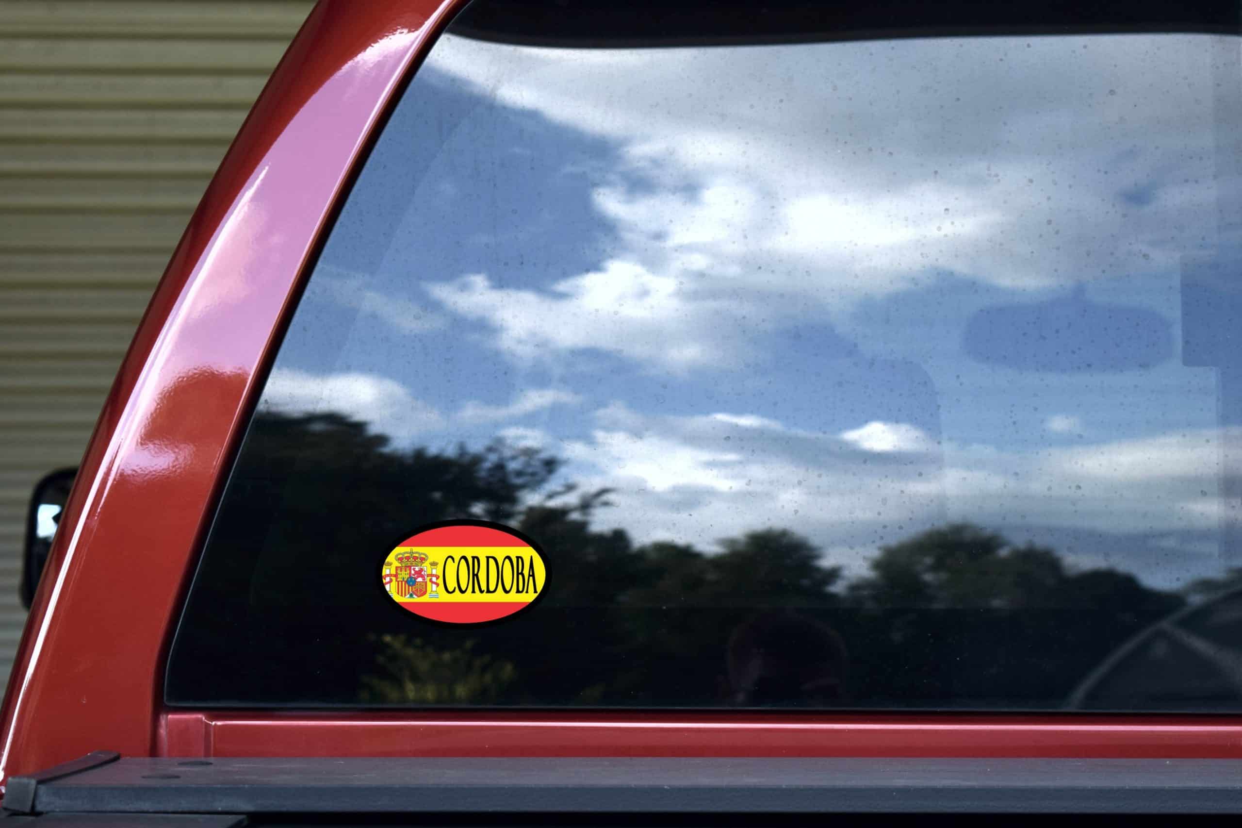 4in x 2.5in Oval Spanish Flag Cordoba Sticker - Image 6