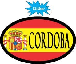 Alternative view of 4in x 2.5in Oval Spanish Flag Cordoba Sticker