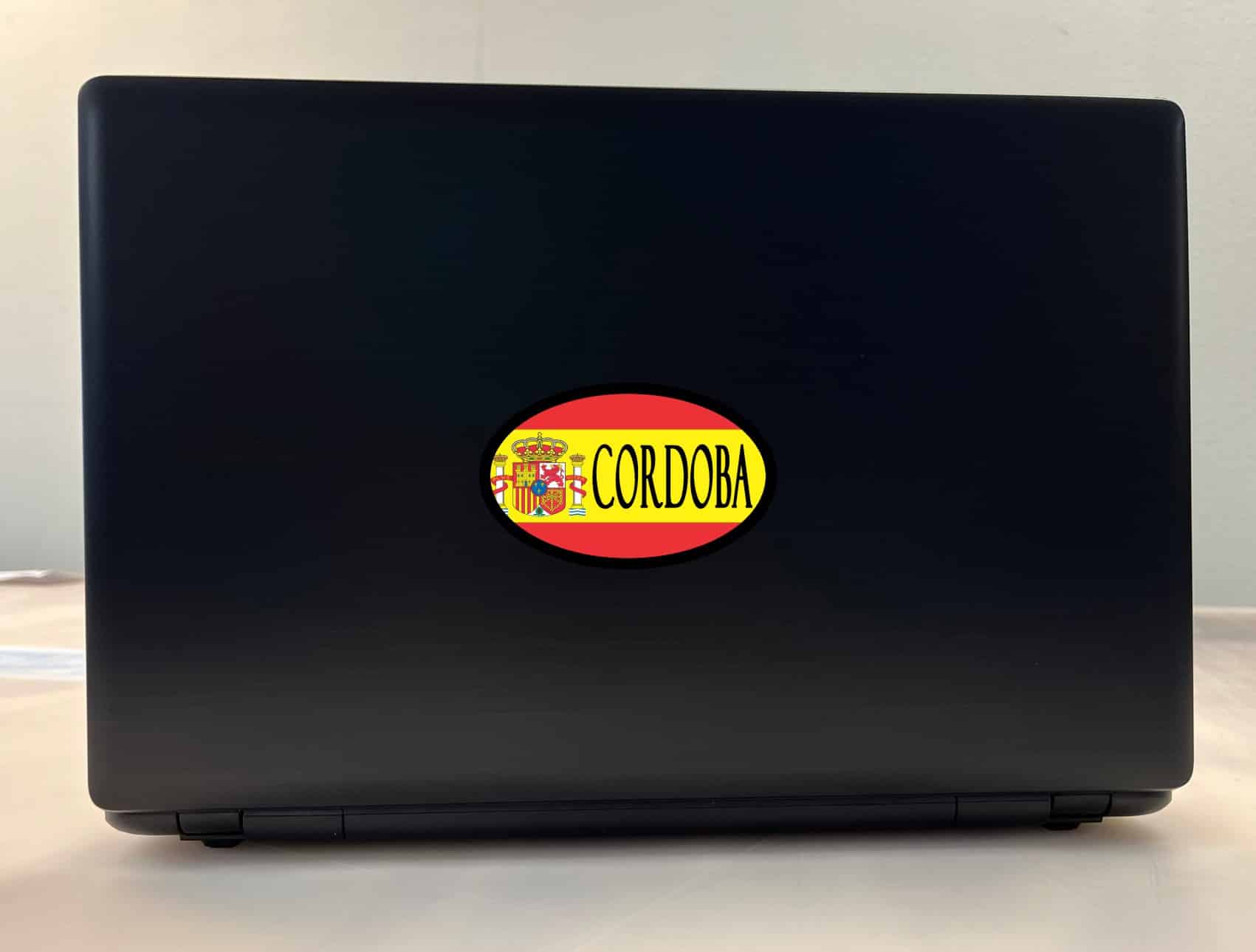 4in x 2.5in Oval Spanish Flag Cordoba Sticker - Image 3