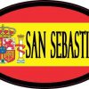 Oval Spanish Flag San Sebastian Sticker