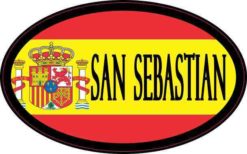 Oval Spanish Flag San Sebastian Sticker