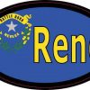 Oval Nevada Flag Reno Sticker