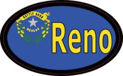 Oval Nevada Flag Reno Sticker