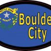 Oval Nevada Flag Boulder City Sticker