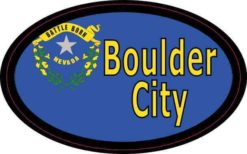 Oval Nevada Flag Boulder City Sticker