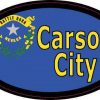 Oval Nevada Flag Carson City Sticker