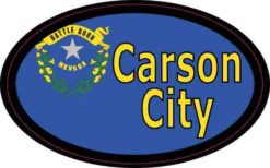 Oval Nevada Flag Carson City Sticker
