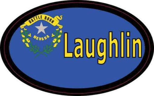 Oval Nevada Flag Laughlin Sticker