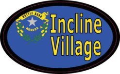 Oval Nevada Flag Incline Village Sticker