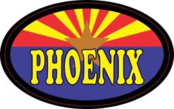 Oval Arizonan Flag Phoenix Sticker
