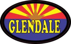 Oval Arizonan Flag Glendale Sticker
