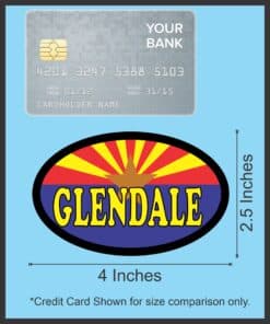 4in x 2.5in Oval Arizonan Flag Glendale Sticker