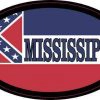Flag Oval Mississippi Sticker