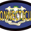 Flag Oval Connecticut Sticker