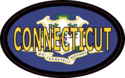 Flag Oval Connecticut Sticker