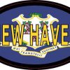 Oval Connecticut Flag New Haven Sticker