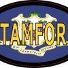 Oval Connecticut Flag Stamford Sticker