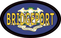 Oval Connecticut Flag Bridgeport Sticker