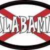 Flag Oval Alabama Sticker