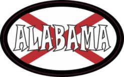 Flag Oval Alabama Sticker