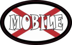 Oval Alabaman Flag Mobile Sticker