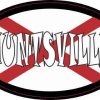 Oval Alabaman Flag Huntsville Sticker