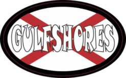 Oval Alabaman Flag Gulf Shores Sticker