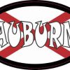 Oval Alabaman Flag Auburn Sticker