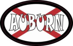 Oval Alabaman Flag Auburn Sticker