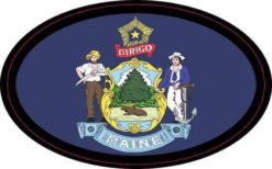 Flag Oval Maine Sticker