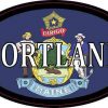 Oval Maine Flag Portland Sticker