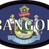 Oval Maine Flag Bangor Sticker