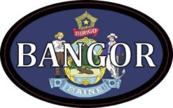 Oval Maine Flag Bangor Sticker
