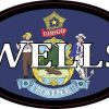 Oval Maine Flag Wells Sticker