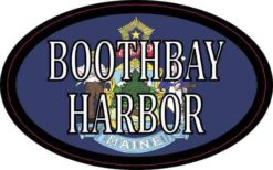Oval Maine Flag Boothbay Harbor Sticker